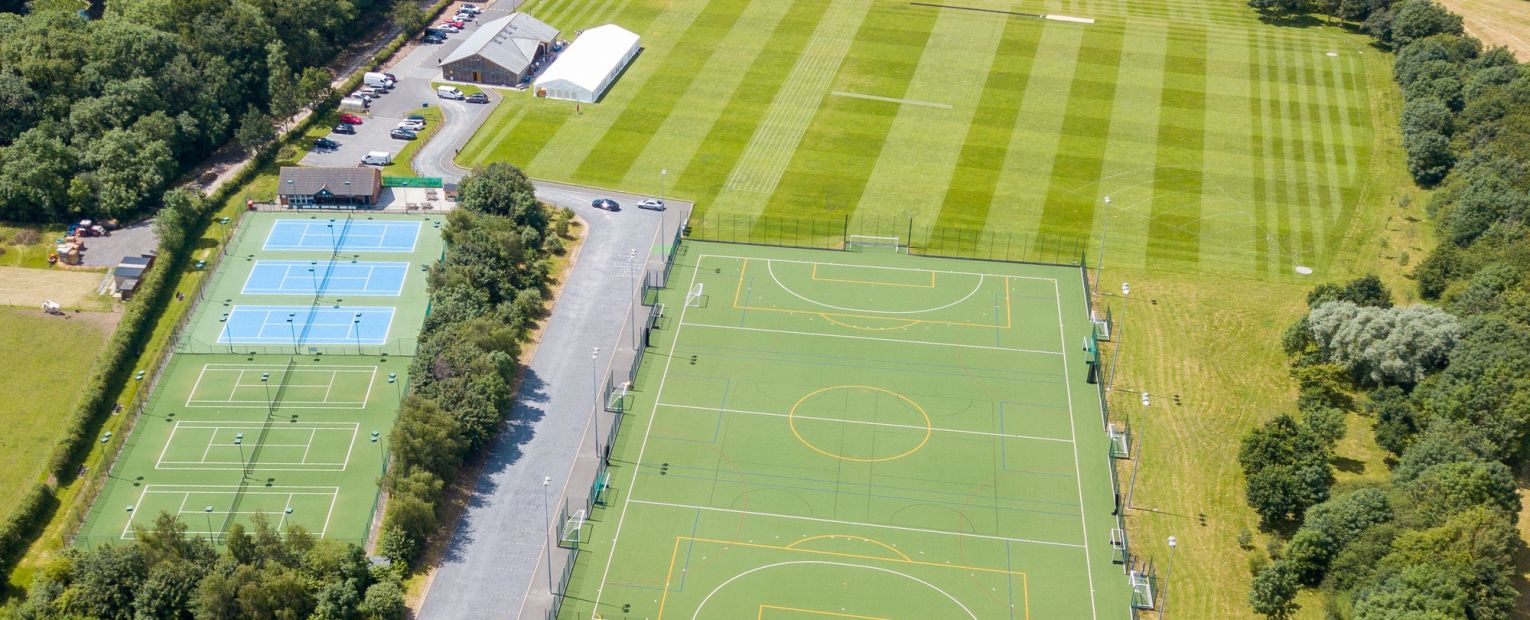 tennis courts and football pitch