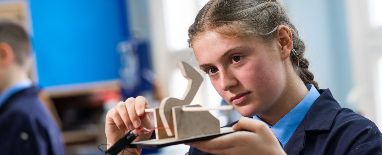 dixie grammar school girl in design and technology class