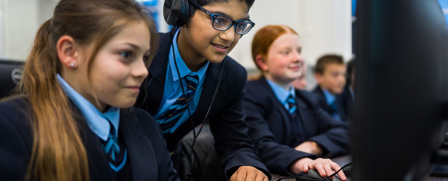 students working on computers