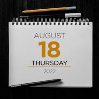 August,18.,18th,Day,Of,The,Month,,Notebook,On,A